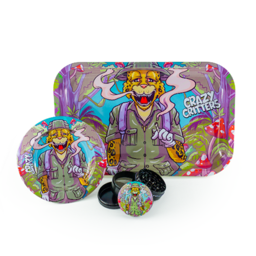 Crazy Critters - Rolling Tray, Grinder, & Ashtray Set - Jaguar