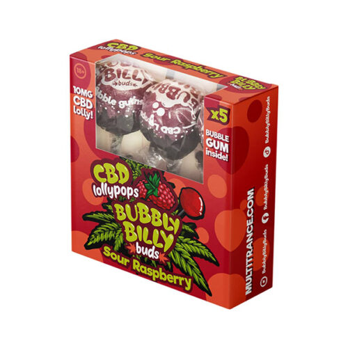 Bubbly Billy Buds - Sour Raspberry CBD Lollypop Box (5x10mg)