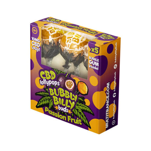 Bubbly Billy Buds - Passion Fruit CBD Lollypop Box (5x10mg)