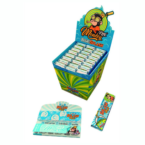 Monkey King Blue Splash Touch and Smell Rolling Papers with Tips