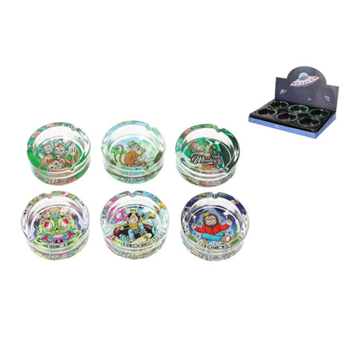 Monkey King glass ashtray 10cm