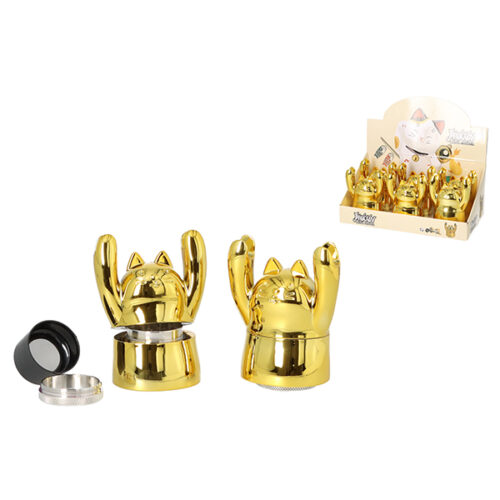 Gold Hugging Cat Metal 4 part Grinder