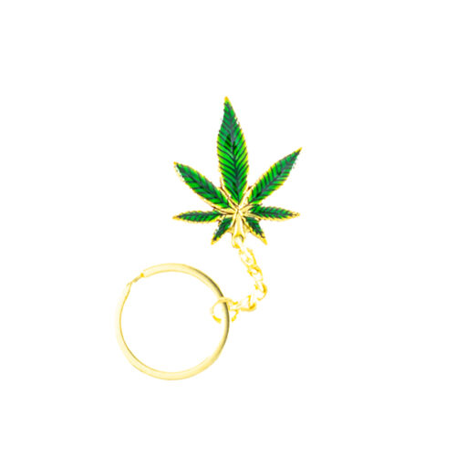 Weed Keychain Gold