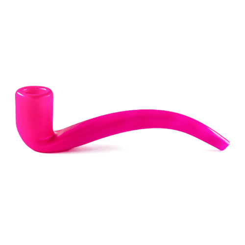 Glass Pipe 16cm -Solid Pink