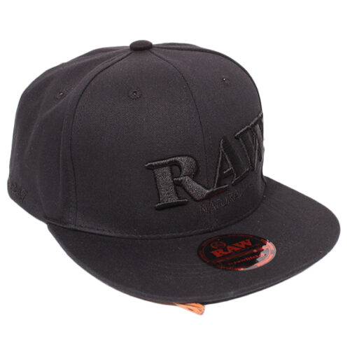 RAW Flat Snapback Cap Black (with Poker)