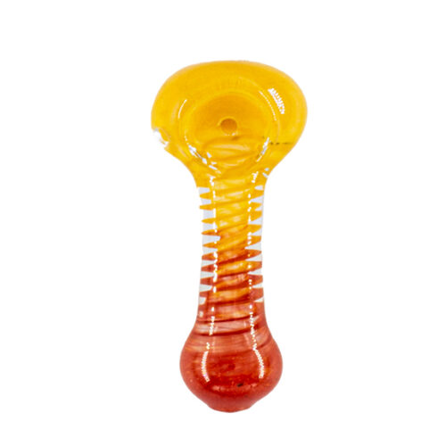 Twister Glass Pipe 8cm - Yellow & Red