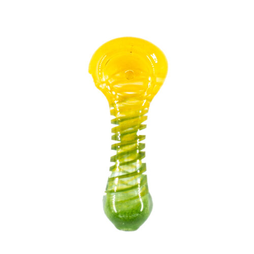 Twister Glass Pipe 8cm - Yellow & Green