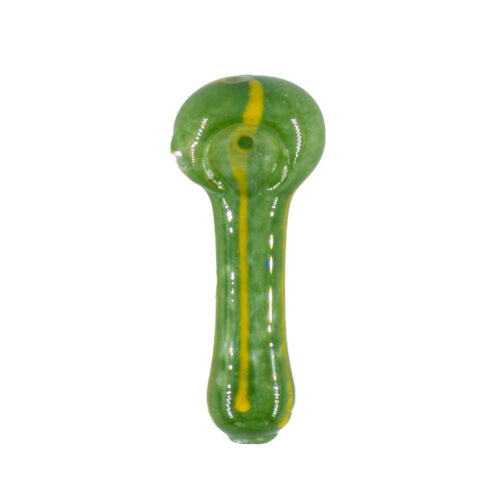 Lucky Glass Pipe 8cm - Green & Yellow
