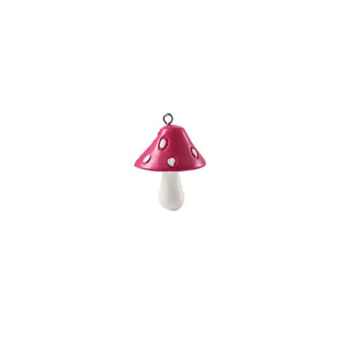 Dark Pink Mushroom Keychain