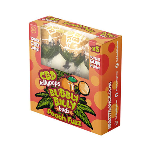 Bubbly Billy Buds - Peach Fuzz CBD Lollypop Box (5x10mg)