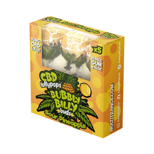 Bubbly Billy Buds - Sour Pineapple CBD Lollypop Box (5x10mg)