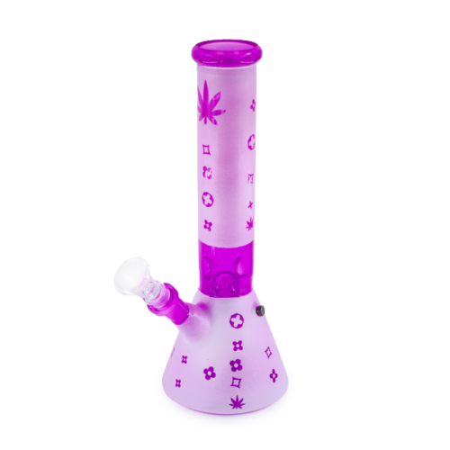 Glass Bong 35cm - Conical Pattern Purple
