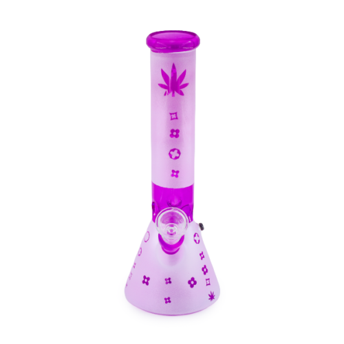 Glass Bong 35cm - Conical Pattern Purple