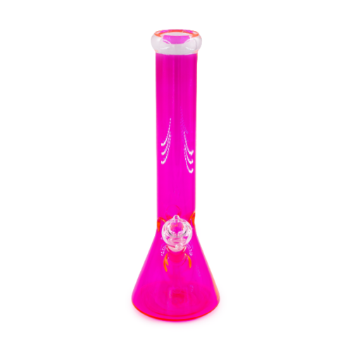Glass Oil Bong 35cm - Conical Transparent Pink